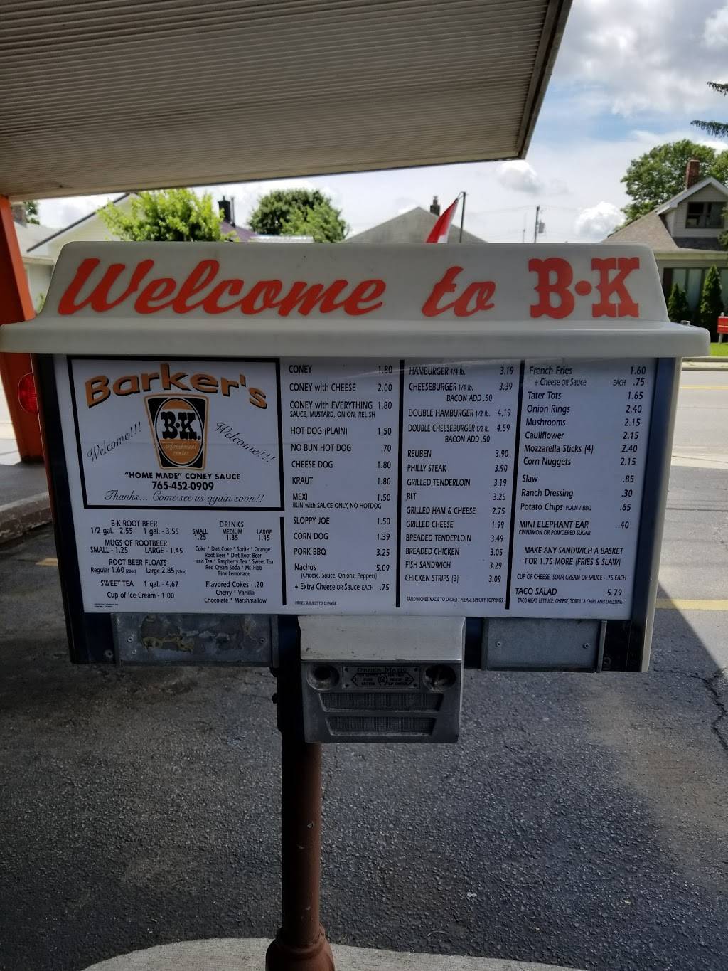 Barkers B & K | restaurant | 1100 E Markland Ave, Kokomo, IN 46901, USA | 7654520909 OR +1 765-452-0909