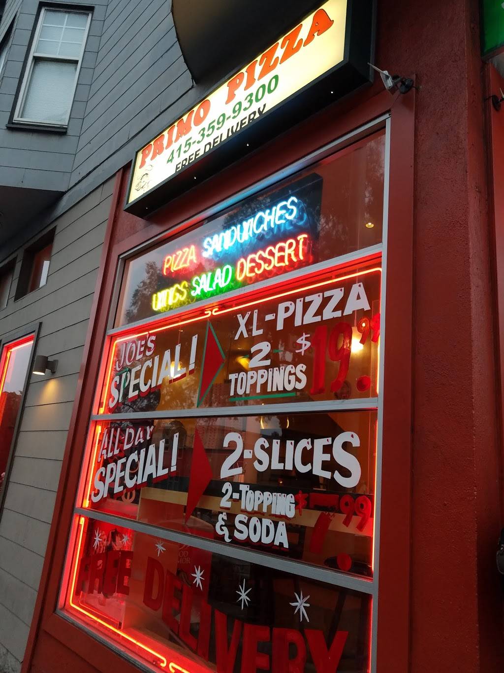 Primo Pizza | meal delivery | 1064 Divisadero St, San Francisco, CA 94115, USA | 4153599300 OR +1 415-359-9300