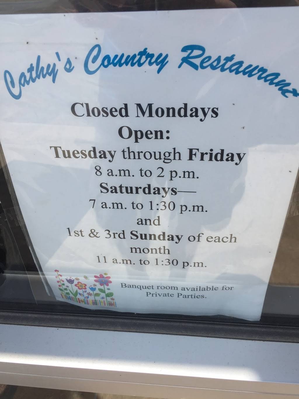 Cathys Country Restaurant | restaurant | 110 S County Rd, Alma, MO 64001, USA | 6606742204 OR +1 660-674-2204