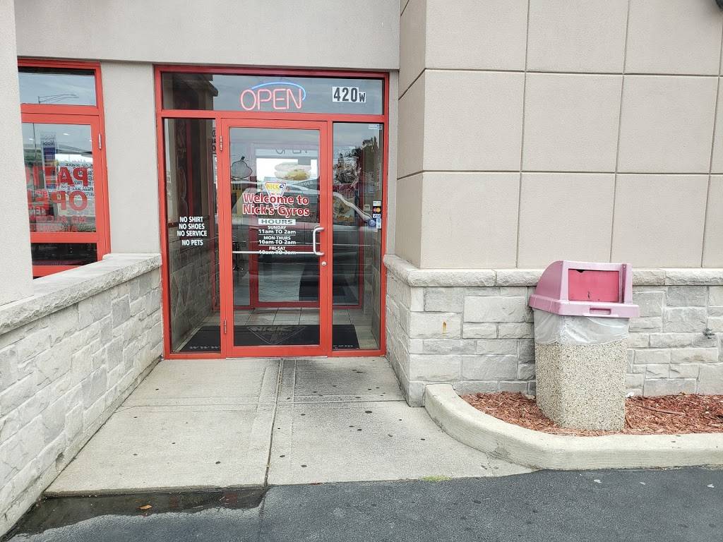 Nicks Gyros | restaurant | 420 W 14th St, Chicago Heights, IL 60411, USA | 7085032000 OR +1 708-503-2000