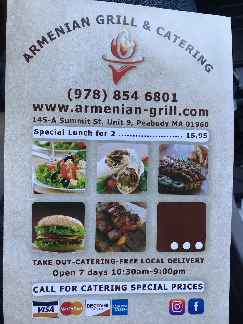 Armenian Grill & Catering | meal takeaway | 145 A Summit St, Peabody, MA 01960, USA | 9788546801 OR +1 978-854-6801