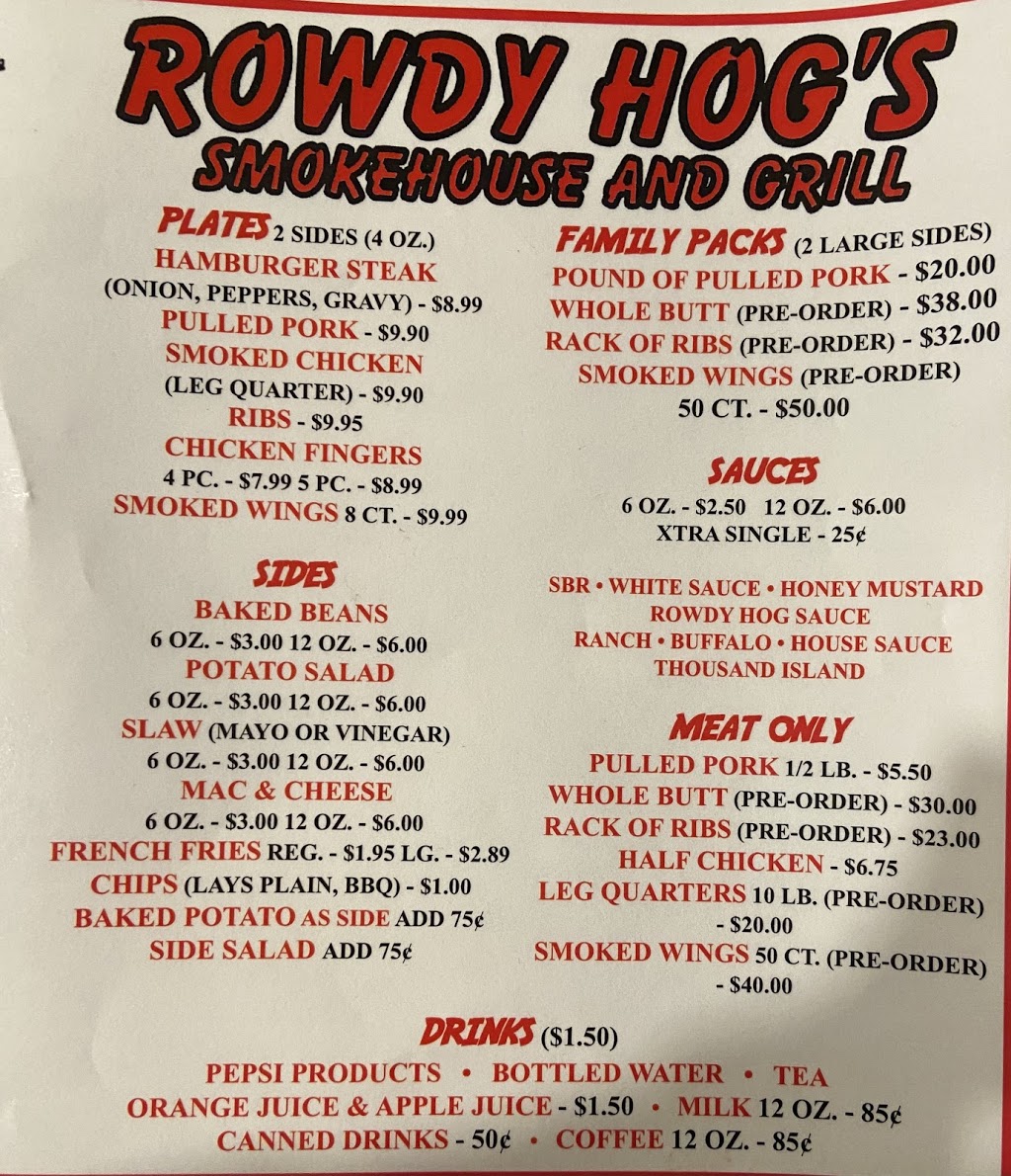 Rowdy Hogs Smoke House and Grill | restaurant | 373 Clay St, Hackleburg, AL 35564, USA | 2054302202 OR +1 205-430-2202