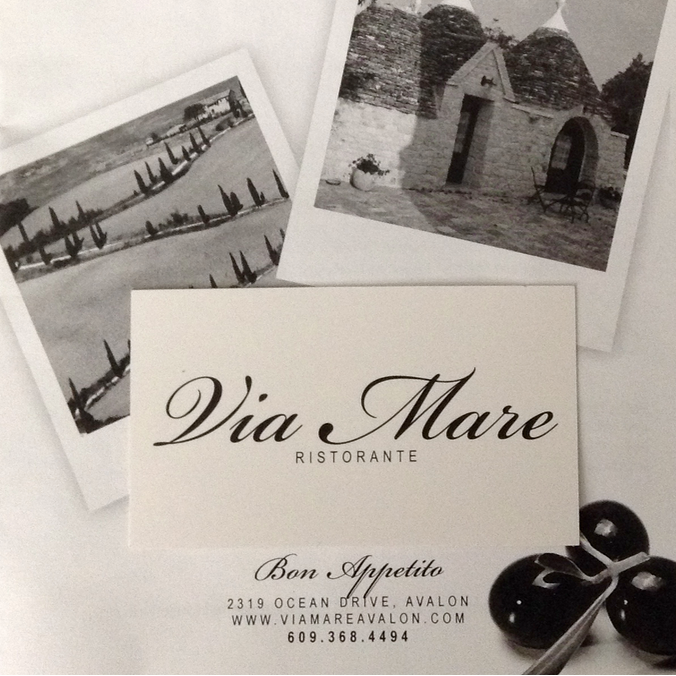 Via Mare Ristorante | restaurant | 2319 Ocean Dr, Avalon, NJ 08202, USA | 6093684494 OR +1 609-368-4494