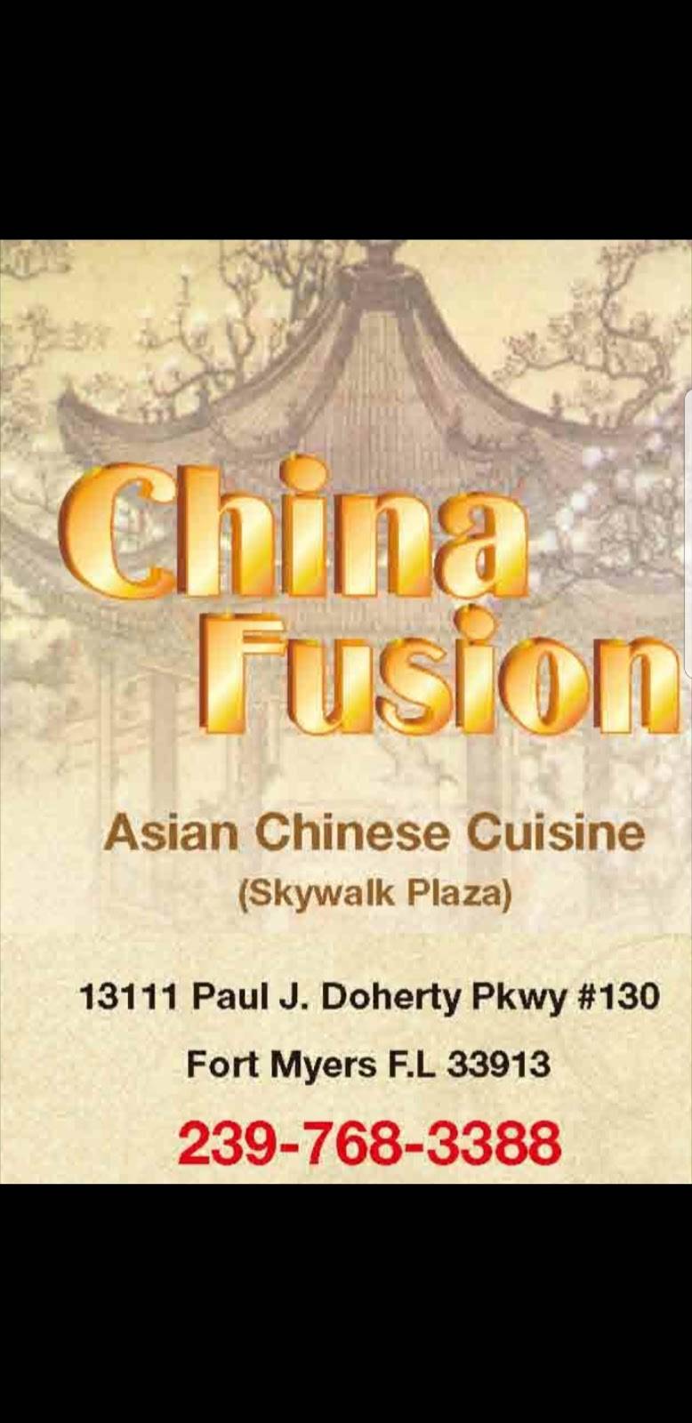China Fusion | restaurant | 13111 Paul J Doherty Pkwy #130, Fort Myers, FL 33913, USA | 2397683388 OR +1 239-768-3388
