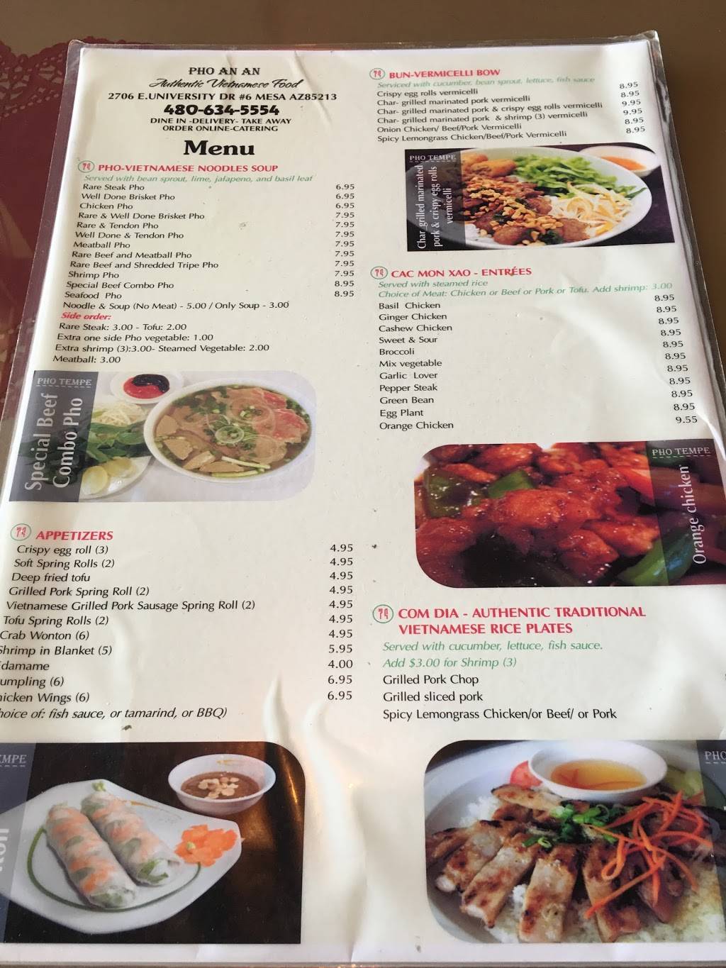 Pho An An | restaurant | 2706 E University Dr #8, Mesa, AZ 85213, USA | 4806345554 OR +1 480-634-5554