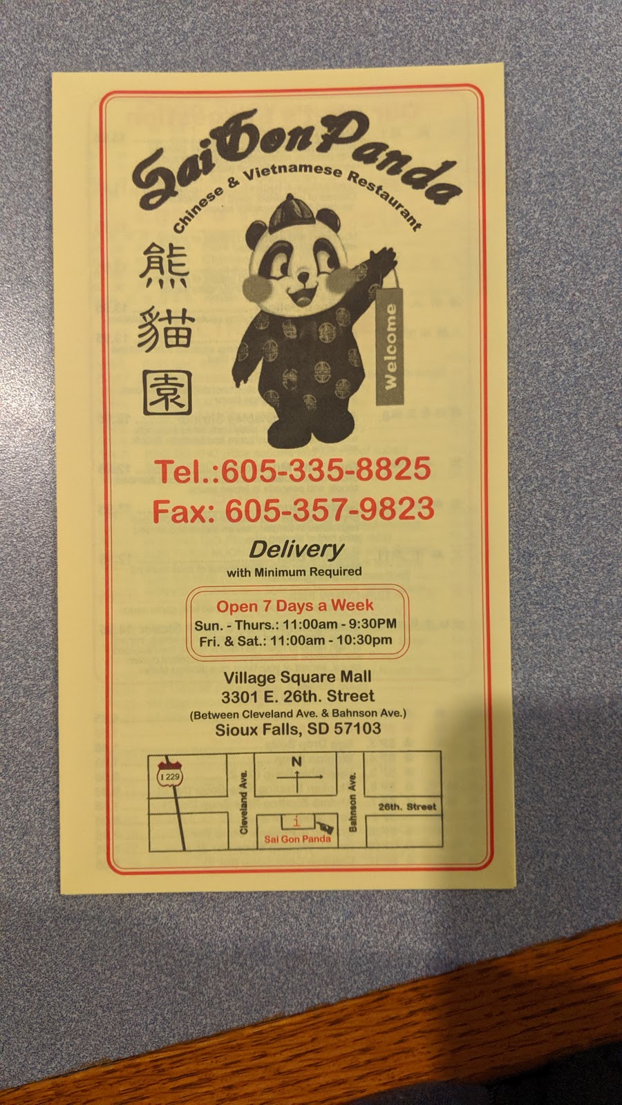Saigon Panda | restaurant | 3301 E 26th St, Sioux Falls, SD 57103, USA | 6053358825 OR +1 605-335-8825