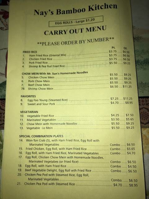 Nays Bamboo Kitchen | restaurant | 7421 N Alger Rd, Alma, MI 48801, USA | 9894635479 OR +1 989-463-5479