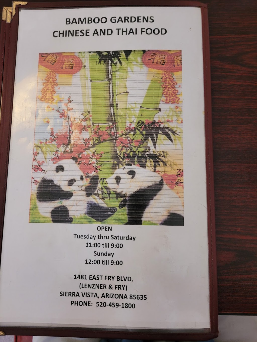 Bamboo Garden Chinese And Thai Cuisine | restaurant | 1481 E Fry Blvd #3, Sierra Vista, AZ 85635, USA | 5204591800 OR +1 520-459-1800