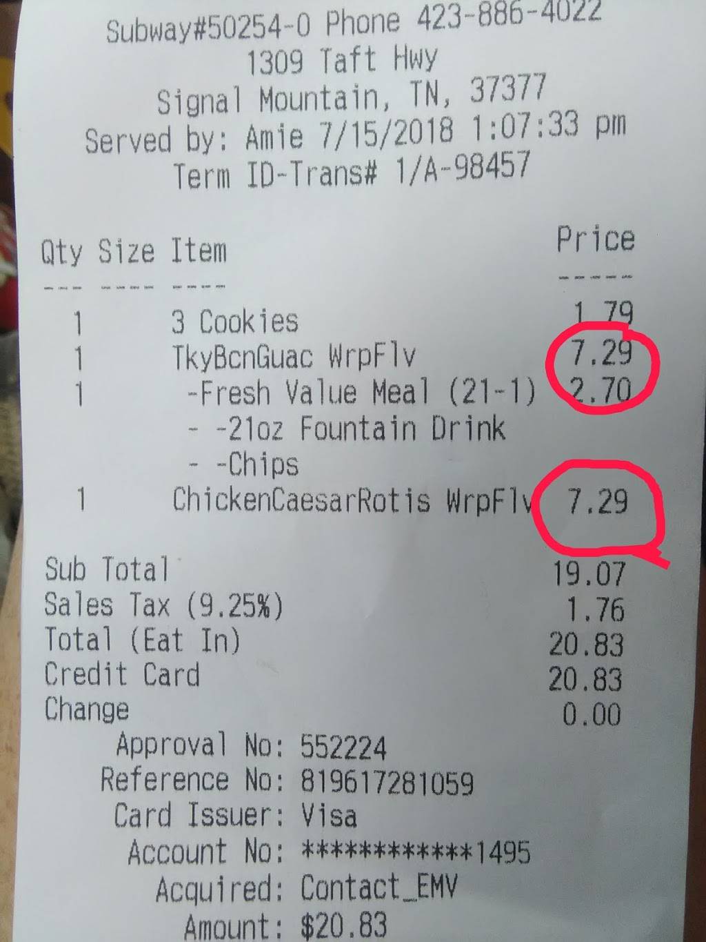 Subway Restaurants | restaurant | 1309 Taft Hwy, Signal Mountain, TN 37377, USA | 4238864023 OR +1 423-886-4023