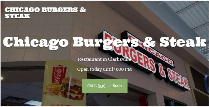 Chicago Burgers & Steak | restaurant | 2801 Wilma Rudolph Blvd, Clarksville, TN 37040, USA | 9312218000 OR +1 931-221-8000