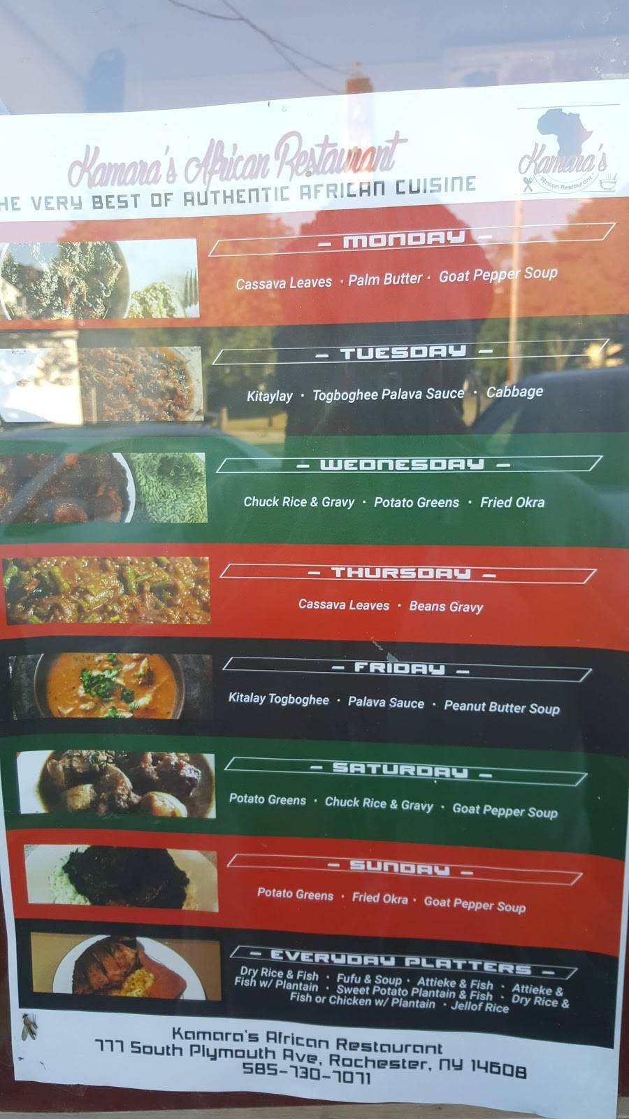 Kamaras West African Restaurant | restaurant | 777 S Plymouth Ave, Rochester, NY 14608, USA | 5857307071 OR +1 585-730-7071