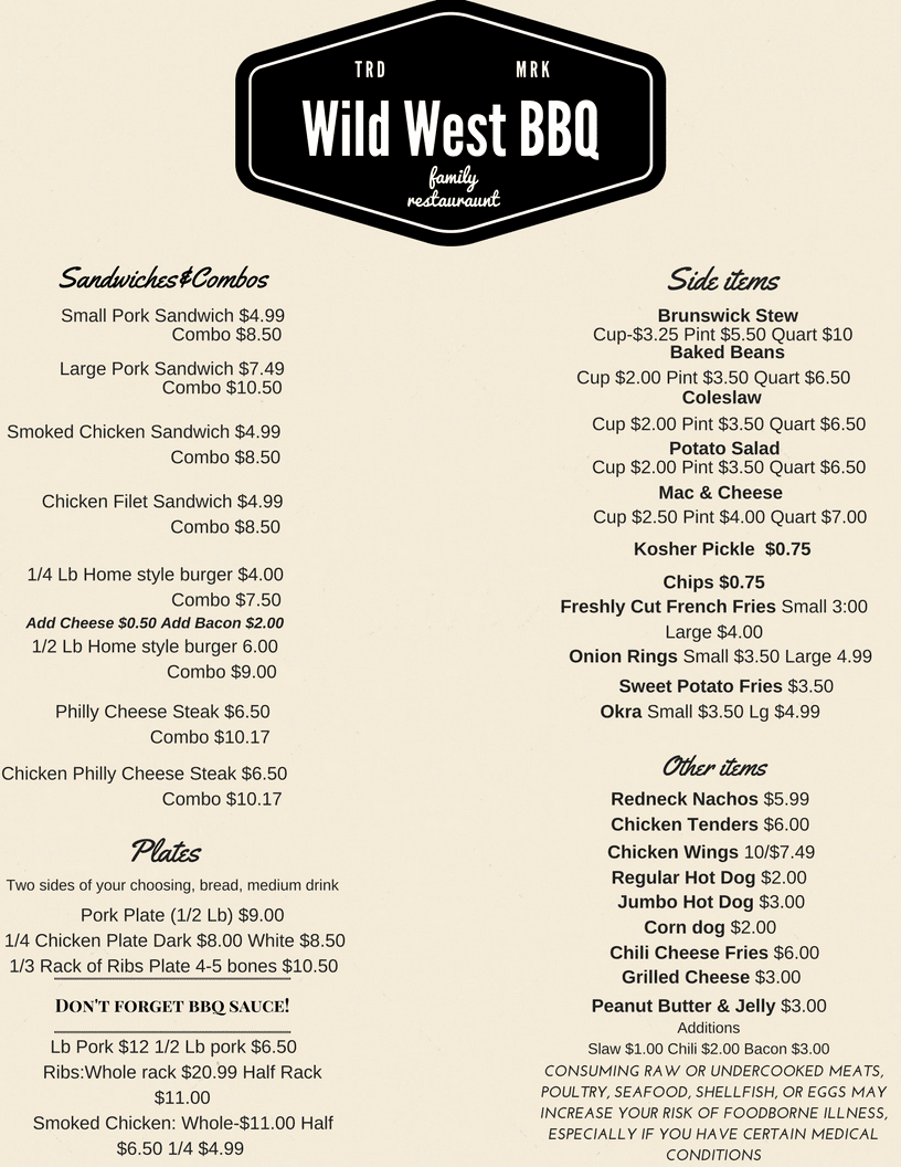 J & L Wild West Barbeque | restaurant | 2050 Hwy 81, Loganville, GA 30052, USA | 7704660509 OR +1 770-466-0509