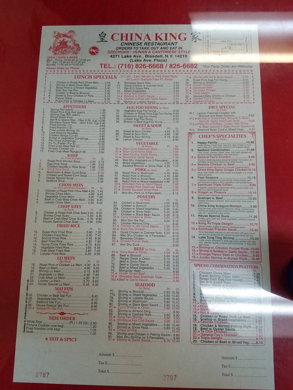 China King Restaurant | restaurant | 4271 Lake Ave #9, Buffalo, NY 14219, USA | 7168266668 OR +1 716-826-6668