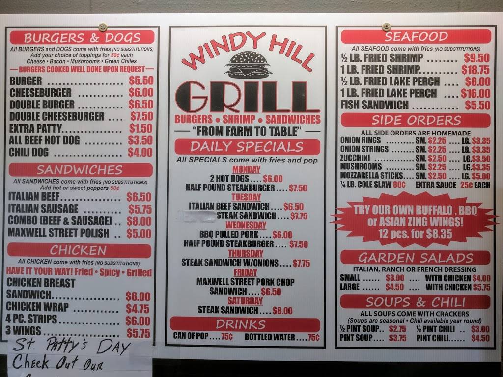 Windy Hill Grill | restaurant | 184 W North St, Bradley, IL 60915, USA | 8159325906 OR +1 815-932-5906