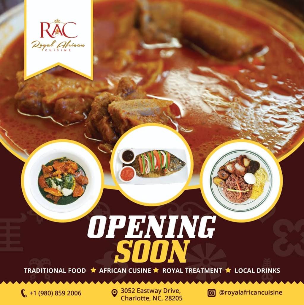 Royal African Cuisine | restaurant | 3052 Eastway Dr, Charlotte, NC 28205, USA | 9808592006 OR +1 980-859-2006
