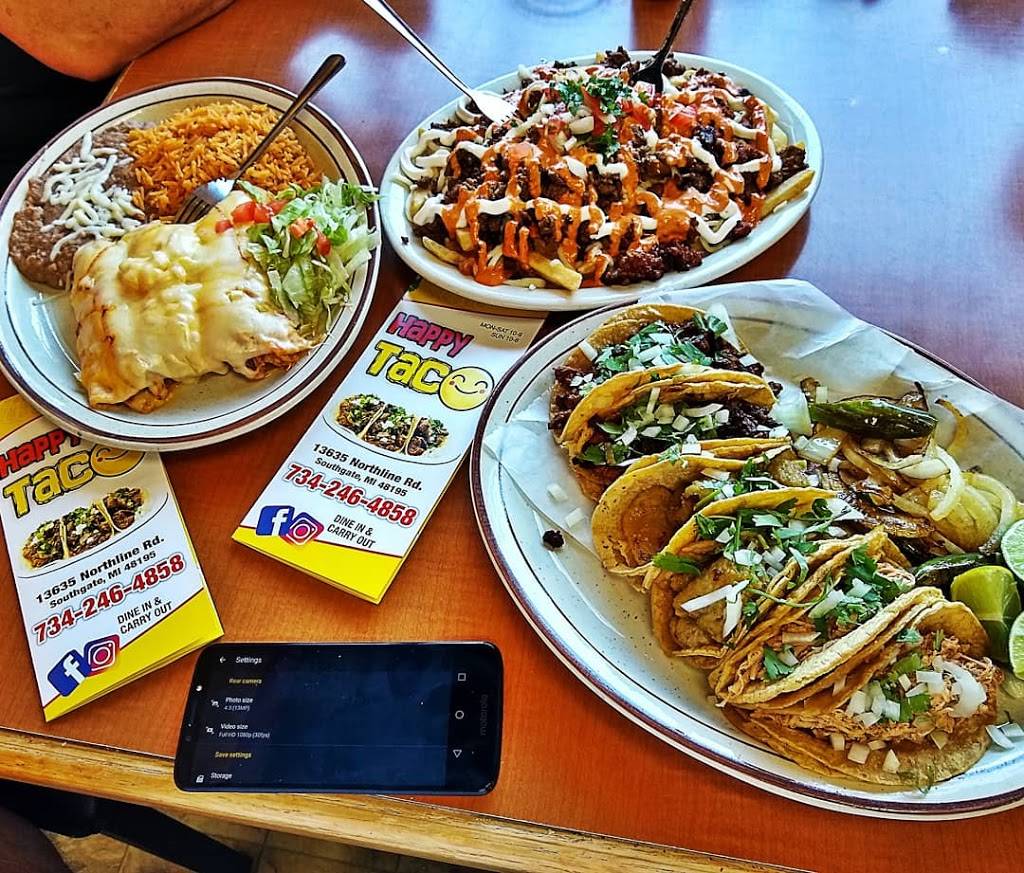 Happy Taco Mexican Restaurant | restaurant | 13635 Northline Rd, Southgate, MI 48195, USA | 7342464858 OR +1 734-246-4858