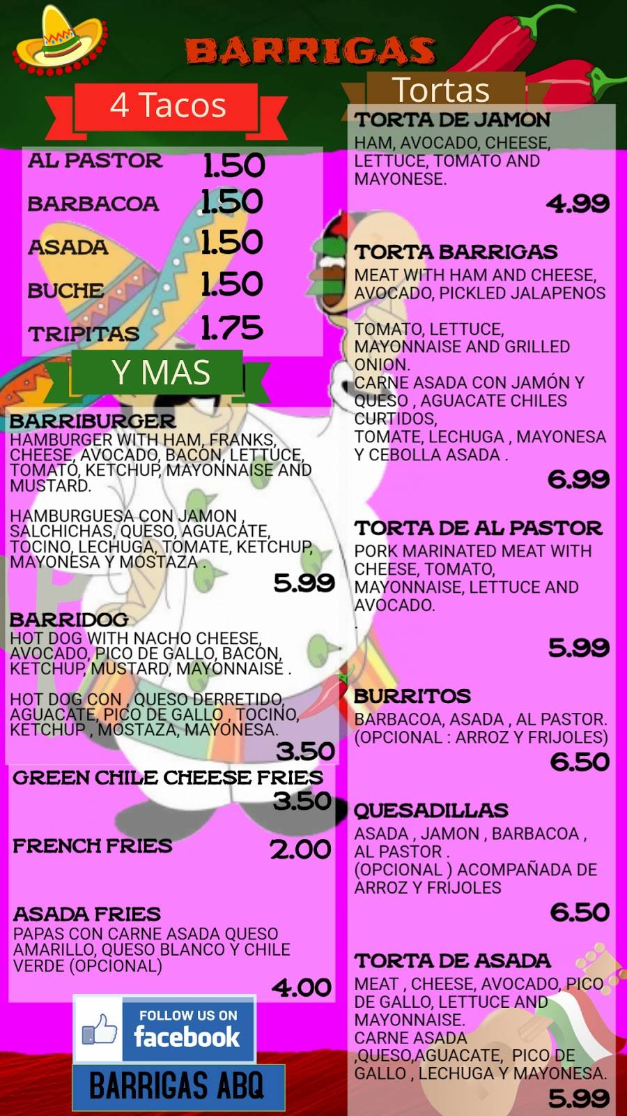 Barrigas Abq | restaurant | 94th and, Central Ave SW, Albuquerque, NM 87121, USA | 5053223098 OR +1 505-322-3098