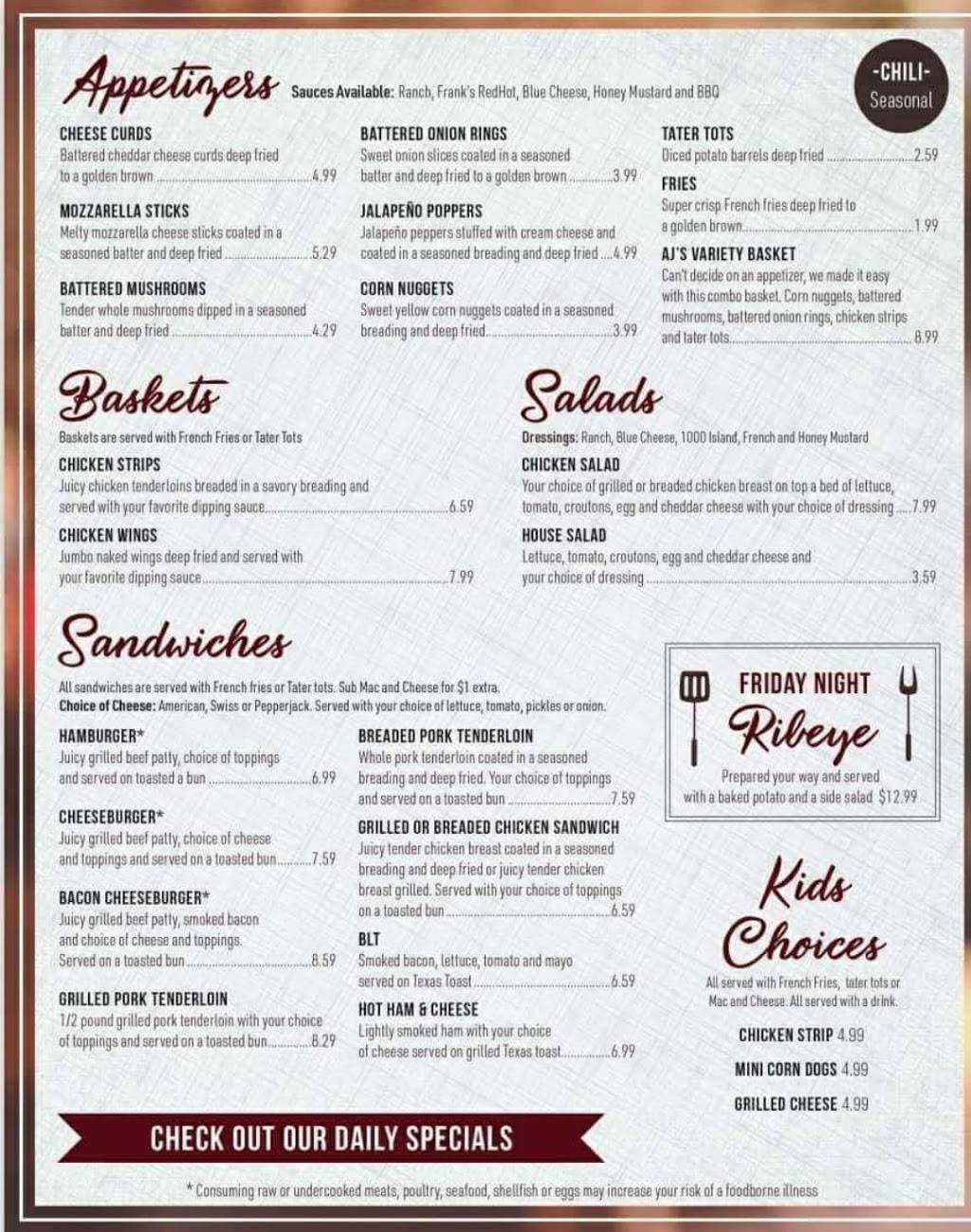 AJs Bar & Grill | restaurant | 509 Smith St, Grand Mound, IA 52751, USA | 5638479540 OR +1 563-847-9540