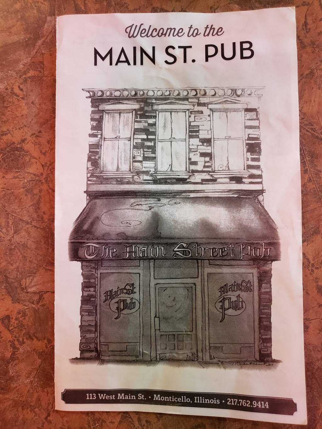 The Main Street Pub | restaurant | 113 W Main St, Monticello, IL 61856, USA | 2177629414 OR +1 217-762-9414