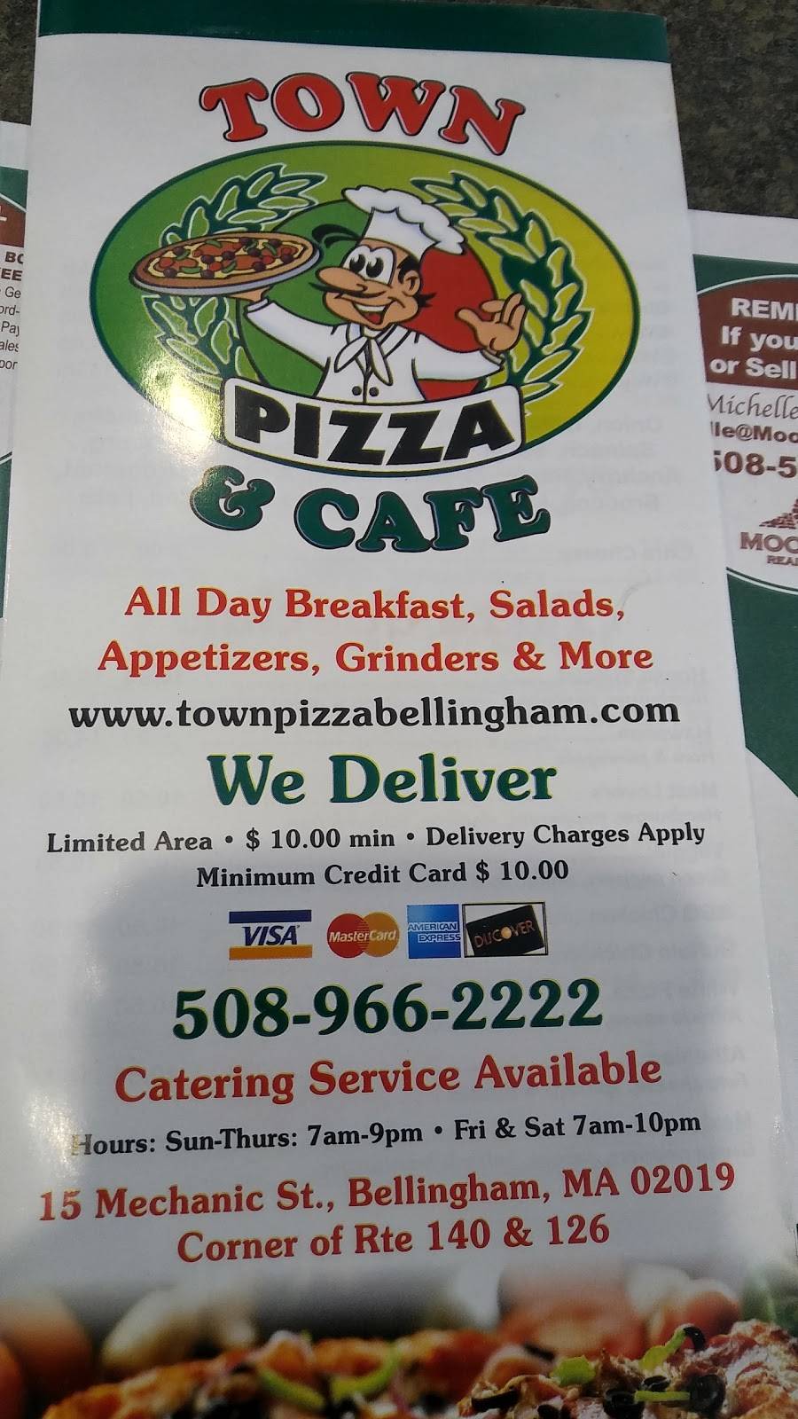 Town Pizza & Cafe | restaurant | 15 Mechanic St, Bellingham, MA 02019, USA | 5089662222 OR +1 508-966-2222