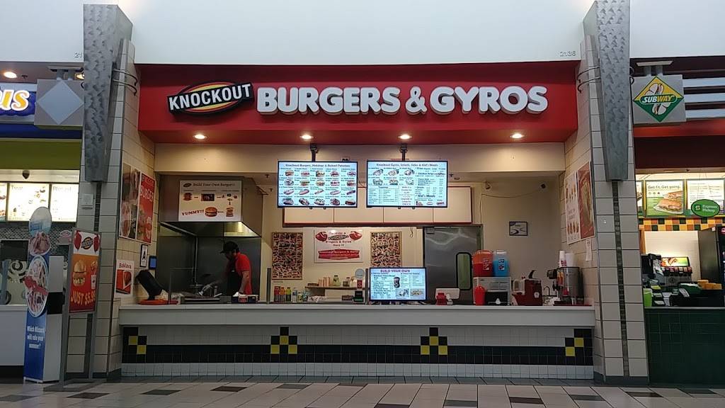 Knockout Burgers & Gyros | restaurant | 22500 Town Cir #2136, Moreno Valley, CA 92553, USA | 9518073329 OR +1 951-807-3329