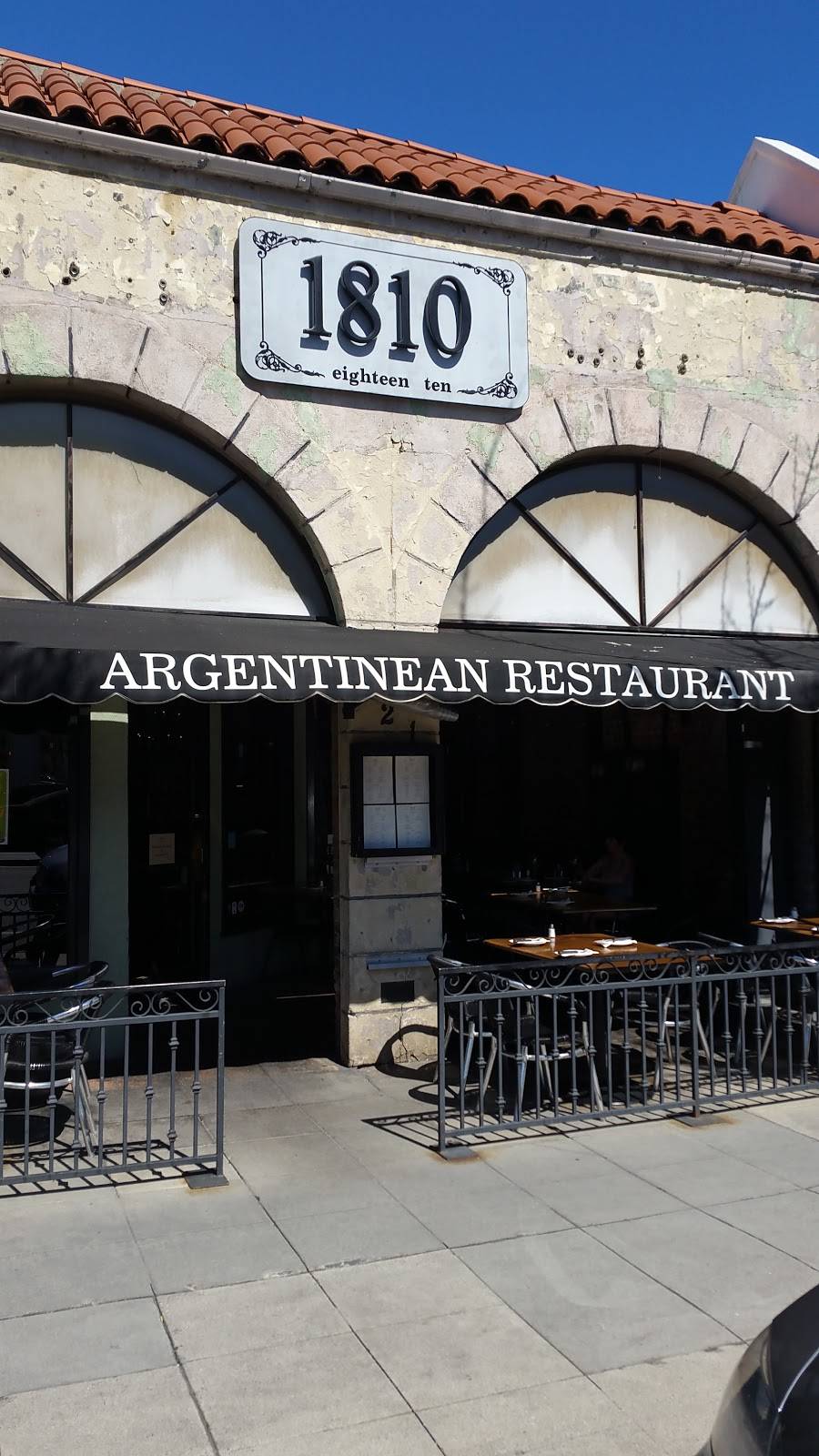 1810 Argentinean Restaurant | restaurant | 121 W Colorado Blvd, Pasadena, CA 91105, USA | 6267955658 OR +1 626-795-5658