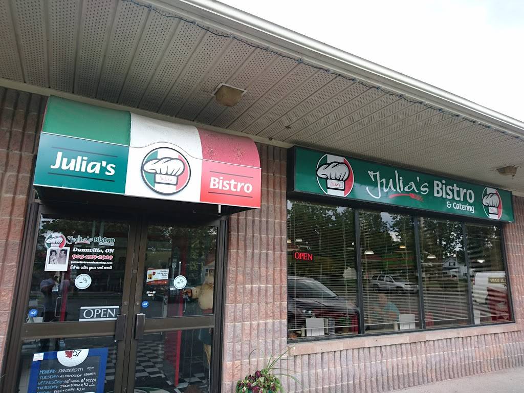 Julias Bistro and Catering | restaurant | 217 Niagara St, Dunnville, ON N1A 2A9, Canada | 9052292929 OR +1 905-229-2929