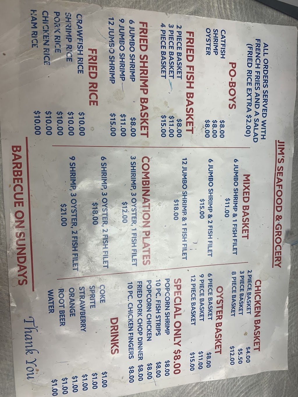 Jim’s seafood & Grocery | restaurant | 420 E Maple Ave, Eunice, LA 70535, USA | 3375464027 OR +1 337-546-4027