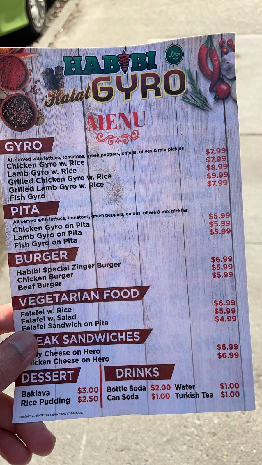 Habibi Halal Gyro | restaurant | 5119 Avenue U, Brooklyn, NY 11234, USA | 3473743580 OR +1 347-374-3580