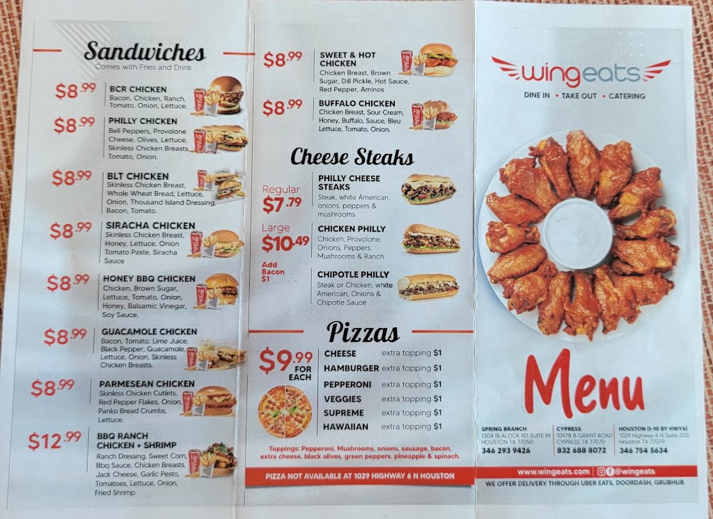 WingEats | restaurant | 10978 Grant Rd B, Houston, TX 77070, USA | 8326888072 OR +1 832-688-8072
