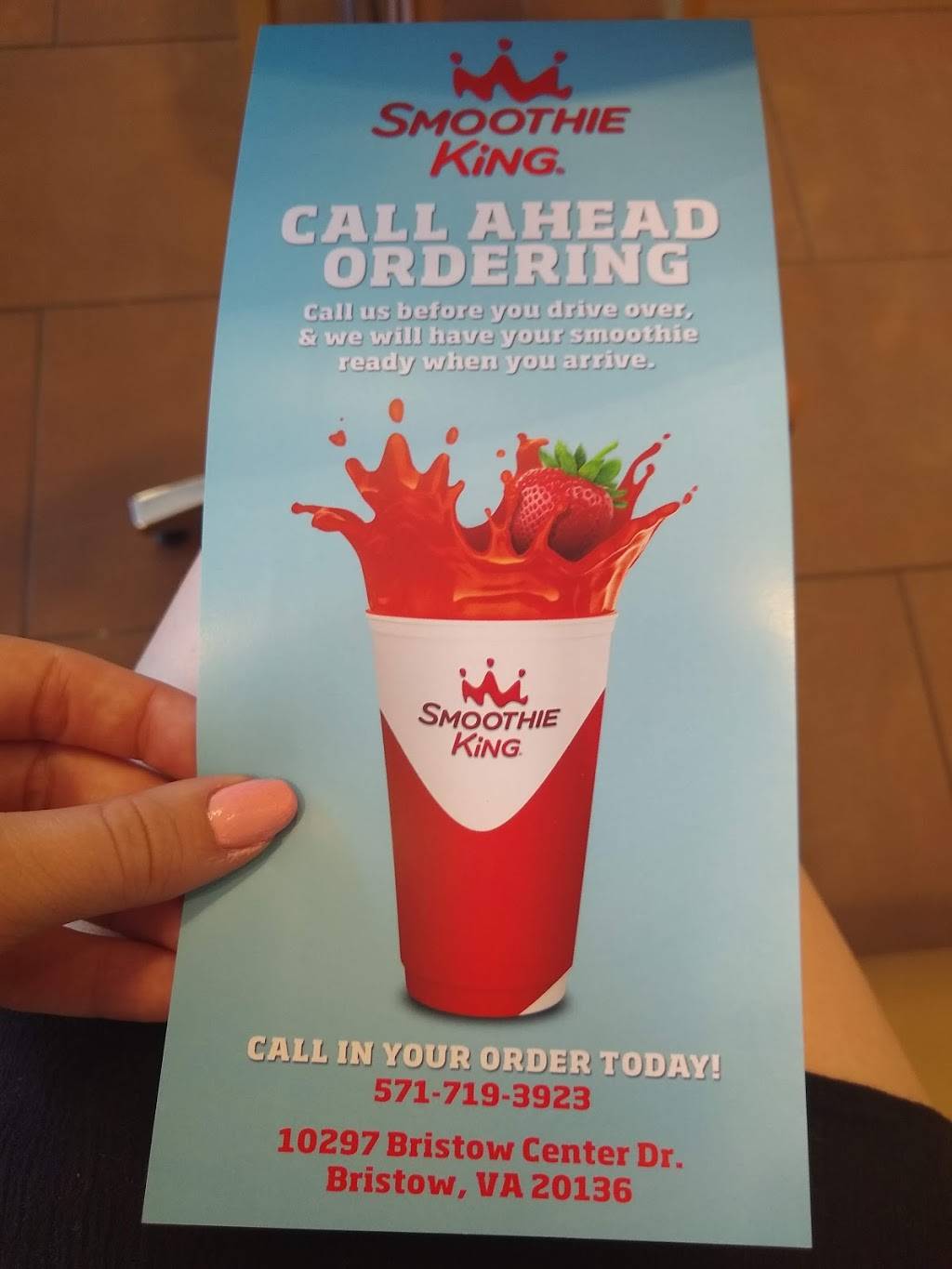 Smoothie King | restaurant | 10297 Bristow Center Dr, Bristow, VA 20136, USA | 5717193923 OR +1 571-719-3923