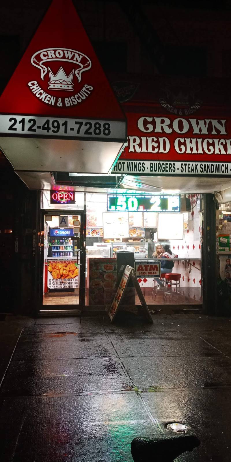 Crown Fried Chicken | restaurant | 3633 Broadway, New York, NY 10031, USA | 2124917288 OR +1 212-491-7288