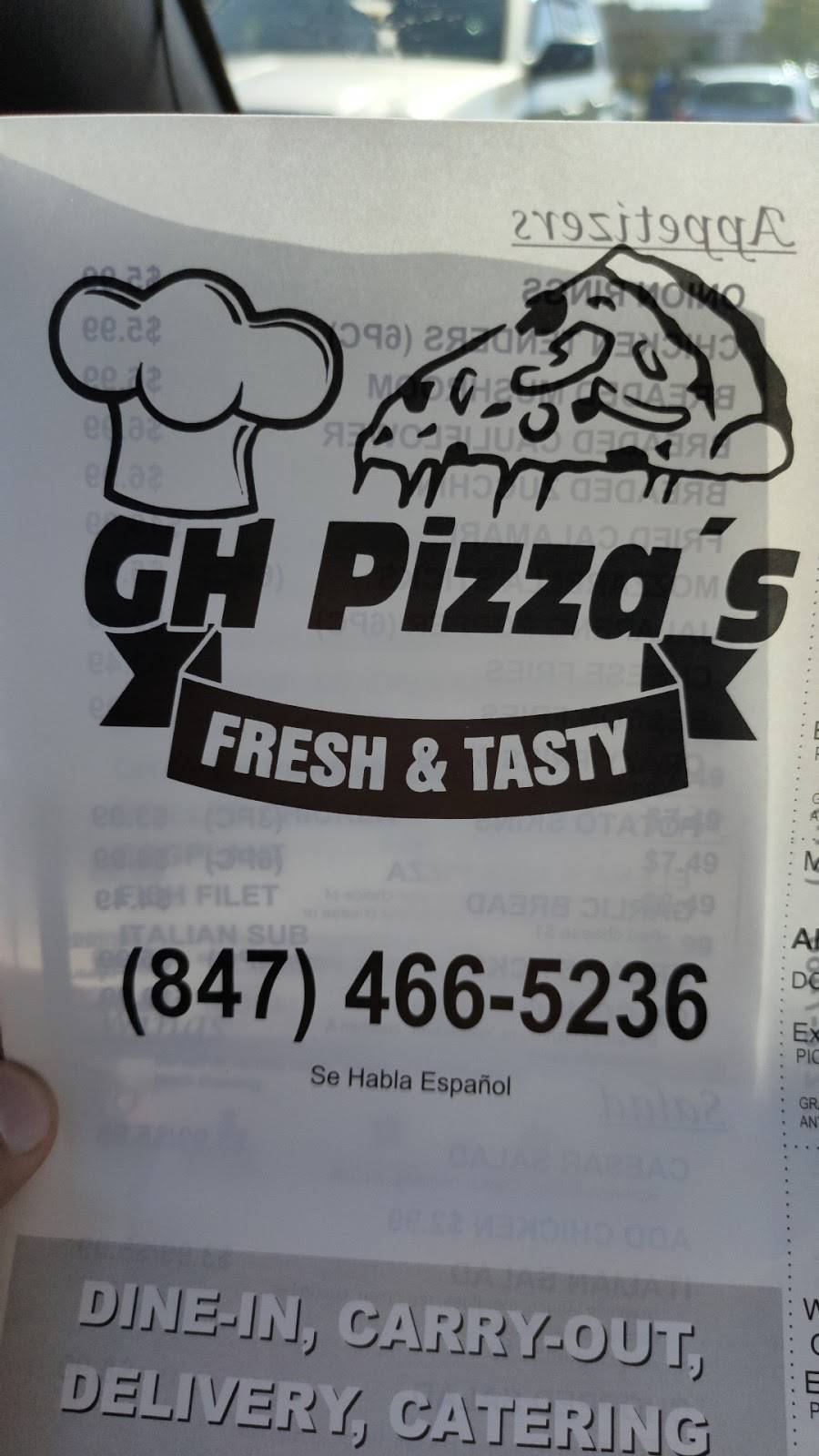 GH Pizzas | restaurant | 2113 Bloomingdale Rd, Glendale Heights, IL 60139, USA | 8474665236 OR +1 847-466-5236