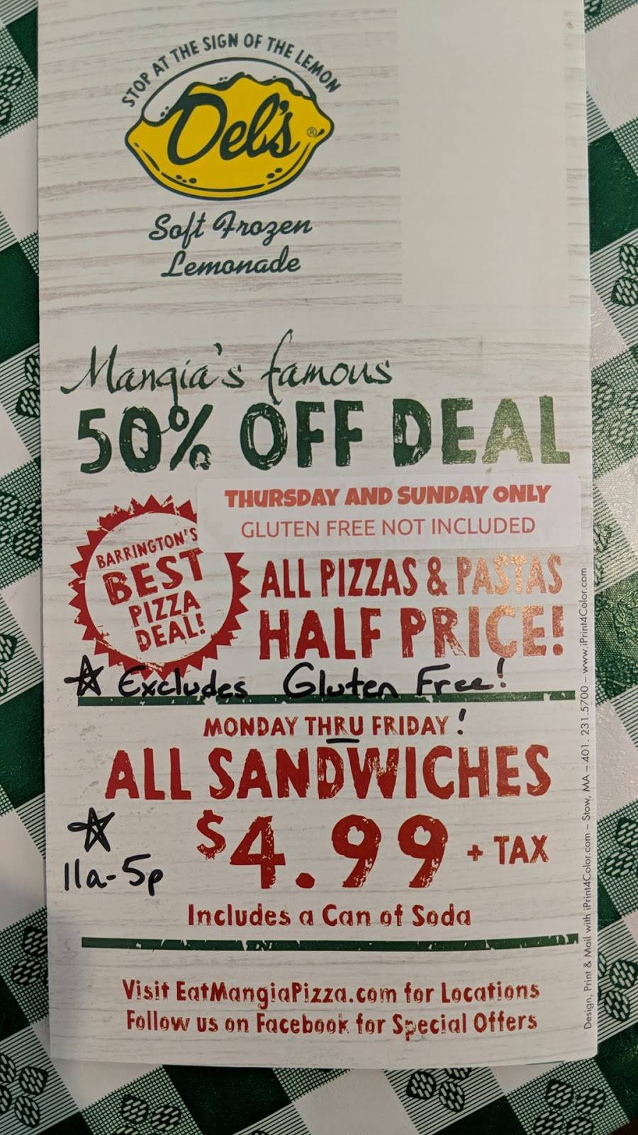 Mangia of Barrington | restaurant | 296 County Rd, Barrington, RI 02806, USA | 4013375600 OR +1 401-337-5600