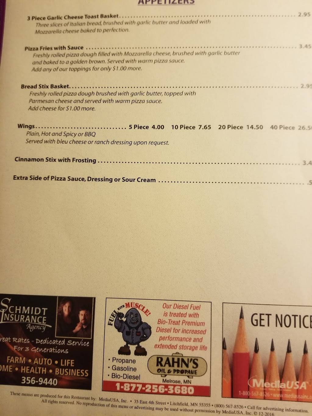 Albany Pizzaria | meal delivery | 121 4th St, Albany, MN 56307, USA | 3208454632 OR +1 320-845-4632