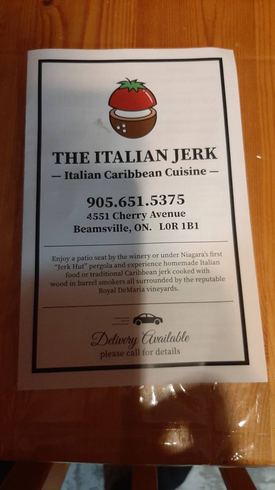 The Italian Jerk | restaurant | 4551 Cherry Ave, Beamsville, ON L0R 1B1, Canada | 9056515375 OR +1 905-651-5375
