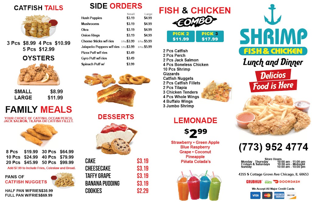 Tonys Philly Steak - Shrimp Fish | restaurant | 4355 S Cottage Grove Ave, Chicago, IL 60653, USA | 7739524774 OR +1 773-952-4774