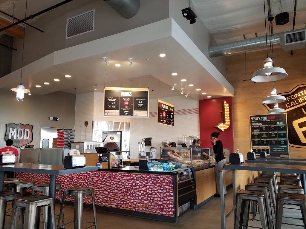 MOD Pizza | restaurant | 16421 Sierra Lakes Pkwy #100, Fontana, CA 92336, USA | 9093025551 OR +1 909-302-5551