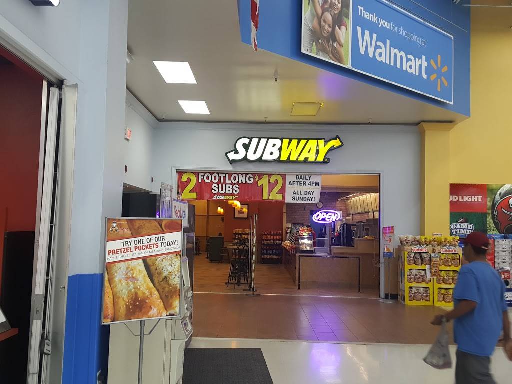 Subway Restaurants | restaurant | Walmart Supercenter 8745, FL-54, New Port Richey, FL 34655, USA | 7273726255 OR +1 727-372-6255