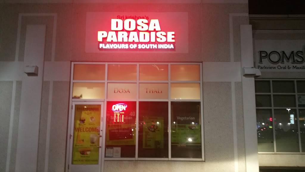 Dosa Paradise | restaurant | 7920 Hurontario St #40, Brampton, ON L6Y 0C7, Canada | 9052306100 OR +1 905-230-6100