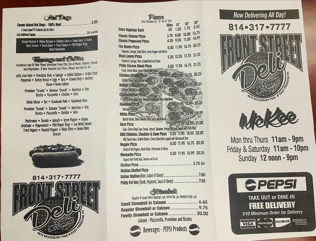 McKee Deli Front Street Deli | restaurant | 8674 Woodbury Pike, East Freedom, PA 16637, USA | 8143177777 OR +1 814-317-7777