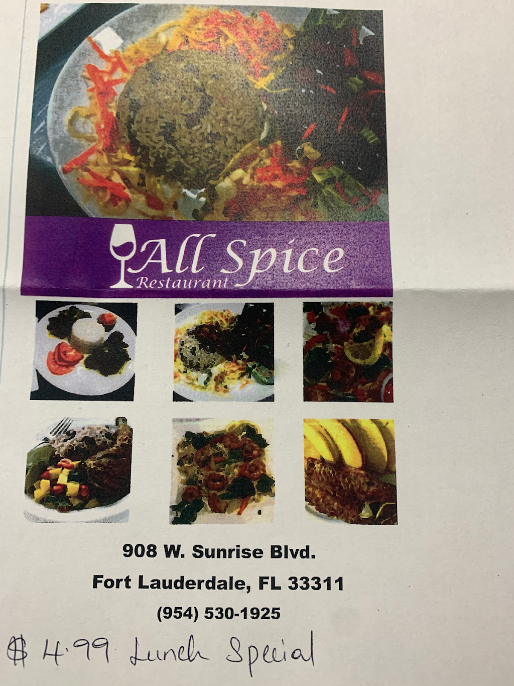 All Spice Take Out | restaurant | 908 W Sunrise Blvd, Fort Lauderdale, FL 33311, USA | 9545301925 OR +1 954-530-1925
