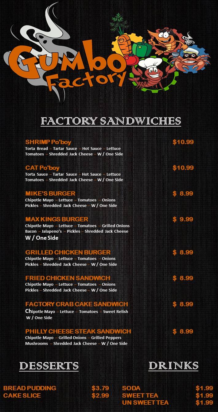 GUMBO FACTORY | restaurant | 3250 Old Spanish Trail Ste B, Houston, TX 77021, USA | 7137380847 OR +1 713-738-0847