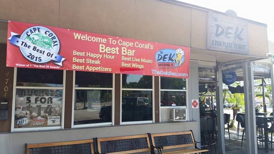 The Dek Bar | restaurant | 4704 SE15th Avenue, Cape Coral, FL 33904, USA | 2395423745 OR +1 239-542-3745