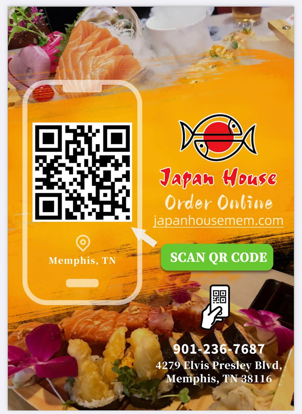 Japan House | restaurant | 4279 Elvis Presley Blvd, Memphis, TN 38116, USA | 9012367687 OR +1 901-236-7687