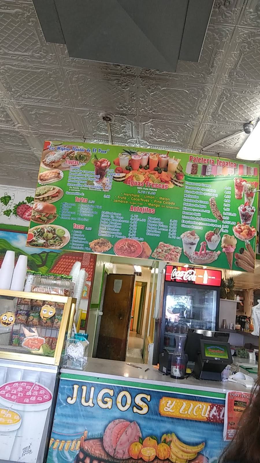 Flautas y Paleteria Tepalca | restaurant | 6994 Doniphan Dr, Canutillo, TX 79835, USA | 9158773358 OR +1 915-877-3358