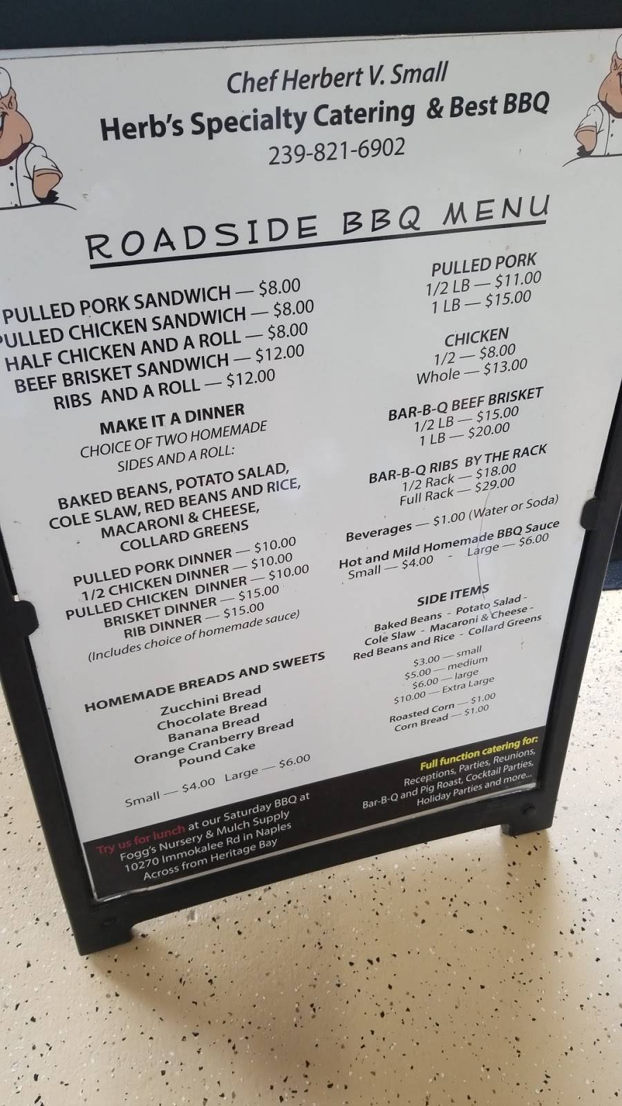 Herbs Catering & Best BBQ | restaurant | Fogg’s Nursery & Mulch Supply, 10270 Immokalee Rd, Naples, FL 34120, USA | 2398216902 OR +1 239-821-6902