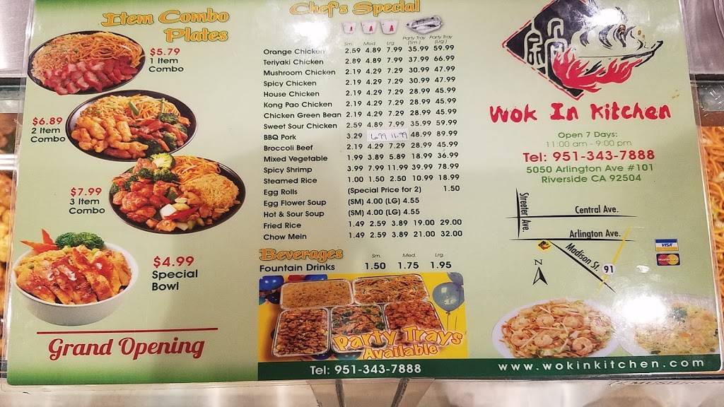Wok In Kitchen | restaurant | 5050 Arlington Ave #101, Riverside, CA 92504, USA | 9513437888 OR +1 951-343-7888
