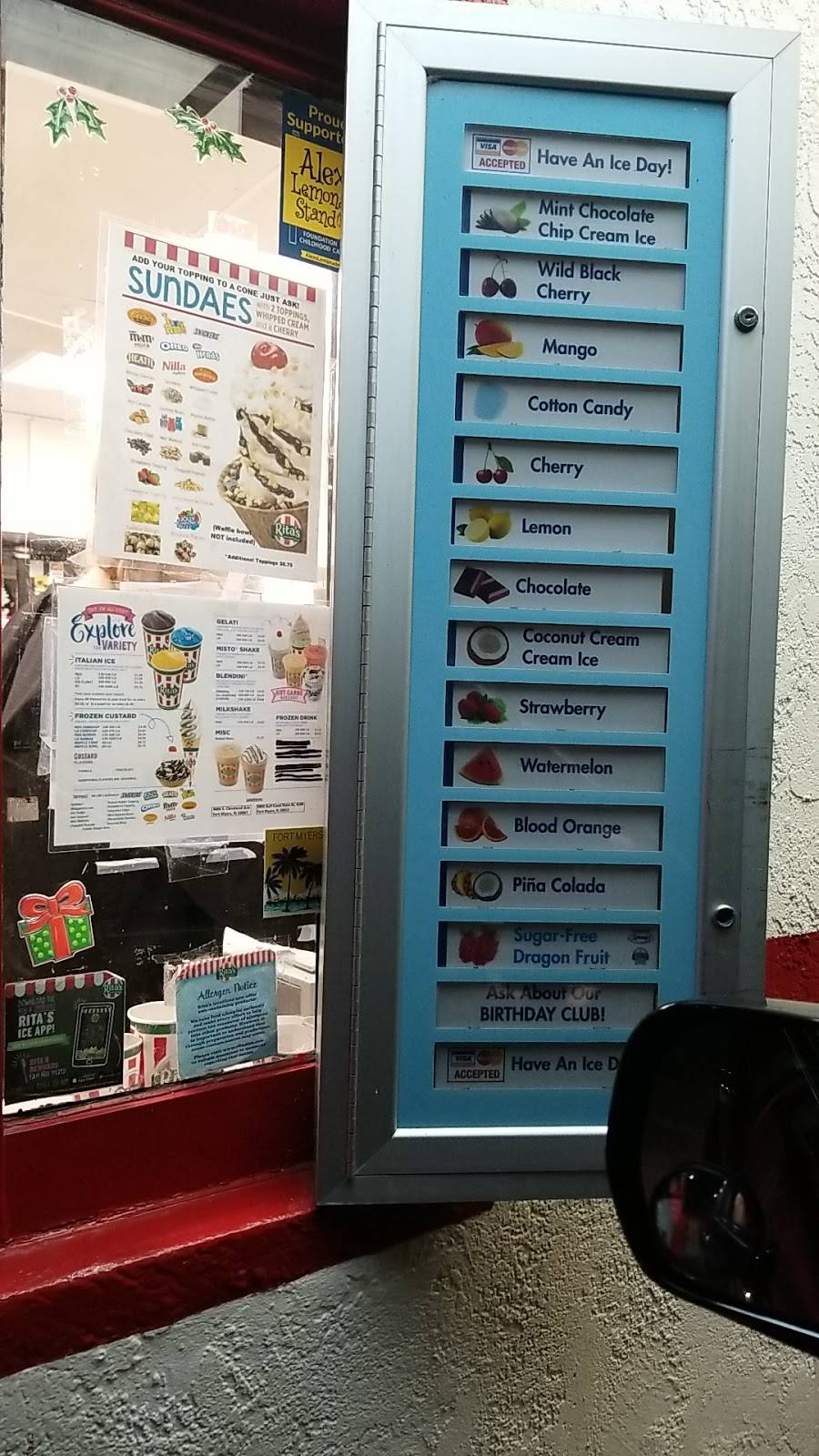 Ritas Italian Ice & Frozen Custard | restaurant | 4666 S Cleveland Ave, Fort Myers, FL 33907, USA | 2392757808 OR +1 239-275-7808