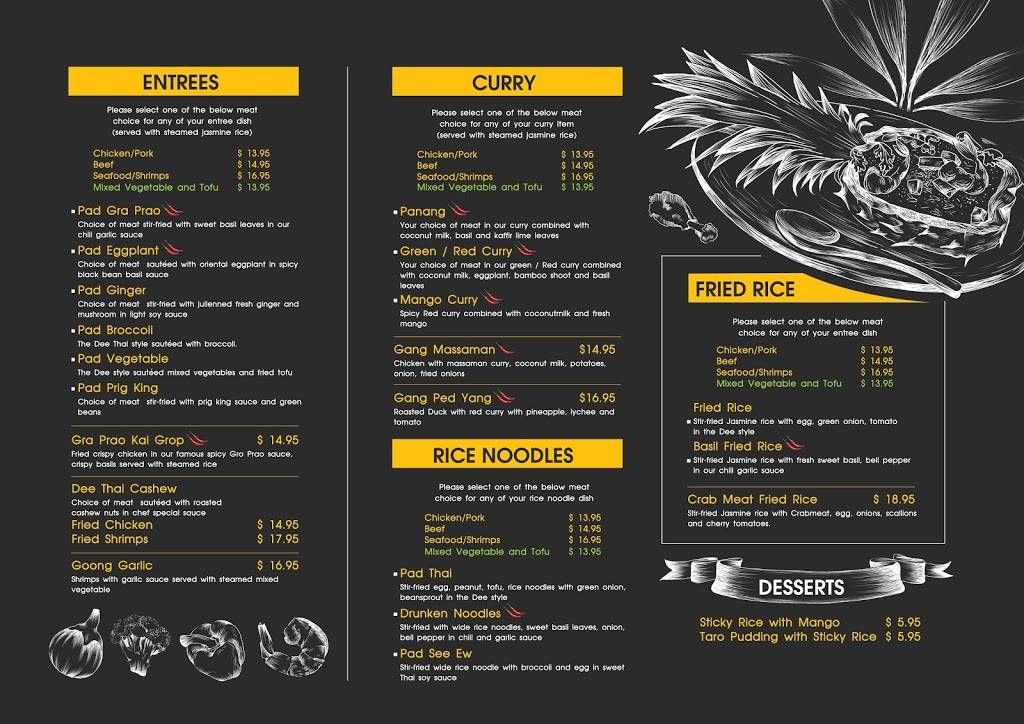 DEE@THAI | restaurant | 1301 N Calvert St, Baltimore, MD 21202, USA | 4436278827 OR +1 443-627-8827